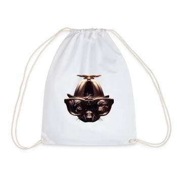 Geekhead-Dog - Drawstring Bag - white - Front