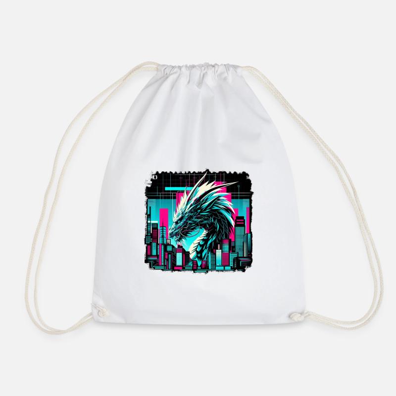Drach Colorful Portrait - Drawstring Bag - white