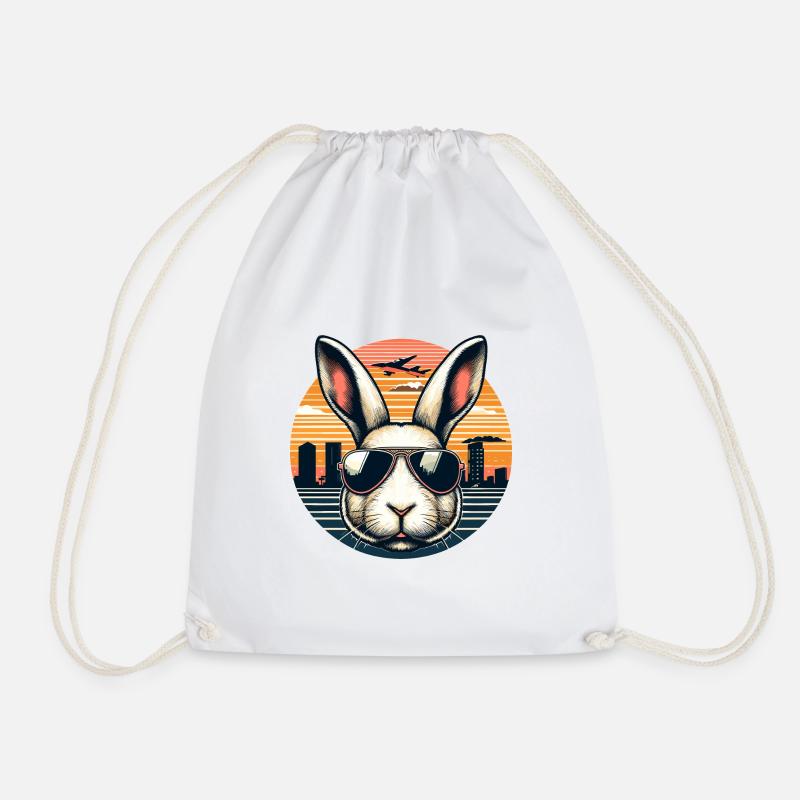 Lapin à la GTA - Sac de sport léger - blanc