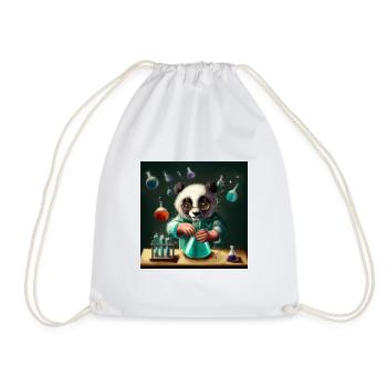 Panda Researcher - Drawstring Bag - white - Front