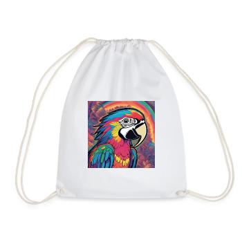 A colorful parrot - Drawstring Bag - white - Front