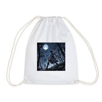 Swordsman in the moonlight - Drawstring Bag - white - Front