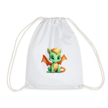 Dragon Mythical Creature Mythical Beast Fable - Drawstring Bag - white - Front