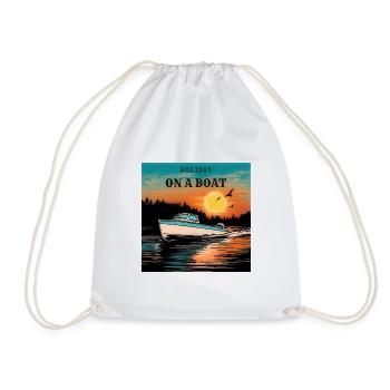Holiday On a Boat Sunset - Drawstring Bag - white - Front
