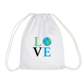Love Earth - Turnbeutel - Weiß - Vorne