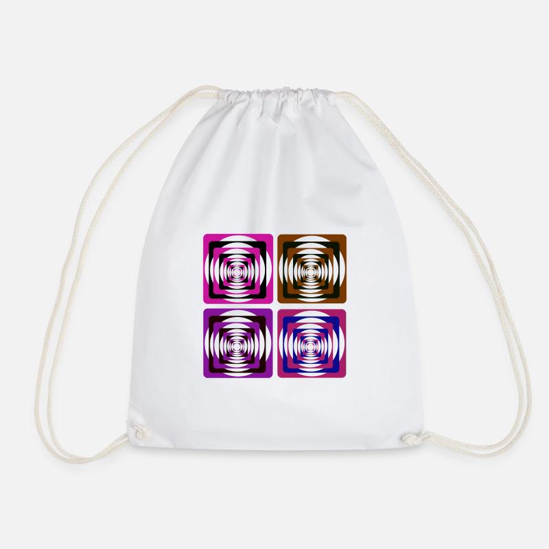 Geometric Art - Drawstring Bag - white