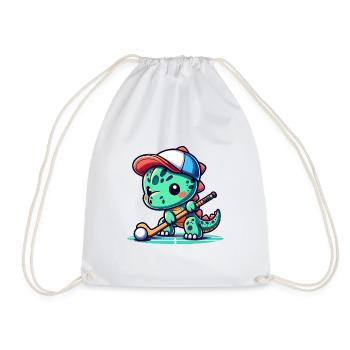 Dinosaure Joueur de hockey sur gazon Dino Équipe - Sac de sport léger - blanc - Devant