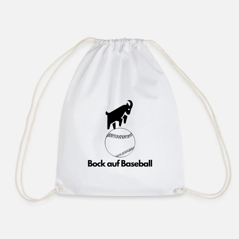 Bock auf Baseball – Lustiges Design - Drawstring Bag - white