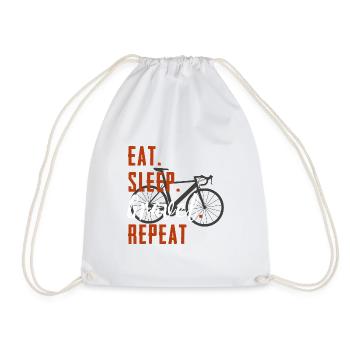 Eat Sleep Gravel Repeat Gravel Bike - Drawstring Bag - white - Front