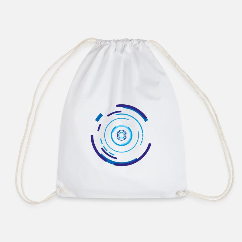 Spiral Blue - Drawstring Bag - white