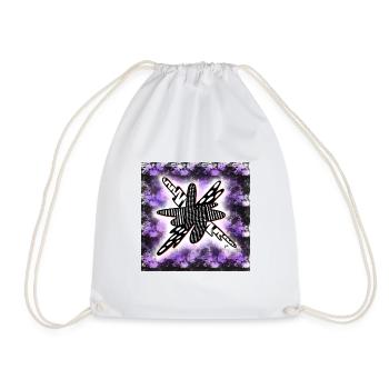 Blob aux motifs créatifs sur fond noir et violet - Sac de sport léger - blanc - Devant