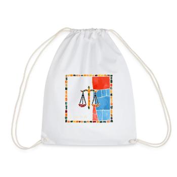 Libra zodiac sign mosaic - harmony and balance - Drawstring Bag - white - Front