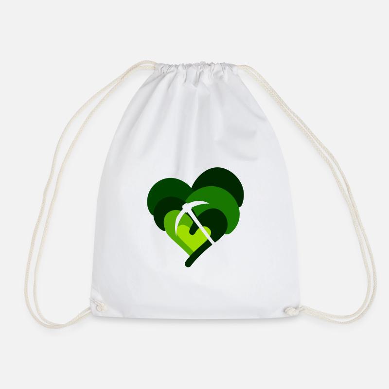 mining miners - Drawstring Bag - white