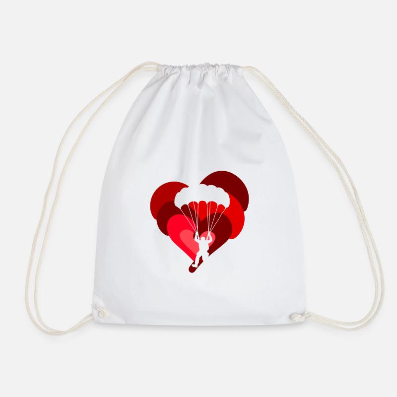 Paragliding Skydiving - Drawstring Bag - white