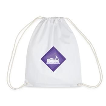 Steam locomotive Railway locomotive - Drawstring Bag - white - Front