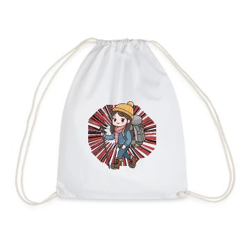 Hiking Hike Hikers - Drawstring Bag - white - Front
