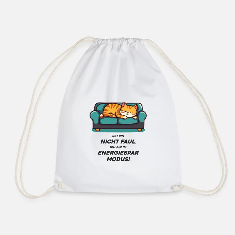 Lazy - Drawstring Bag - white