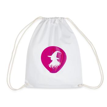 Witch Broom Curse - Drawstring Bag - white - Front
