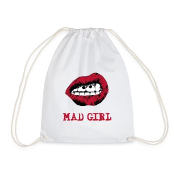 Mouth drawn in pop art style - Drawstring Bag - white - Front