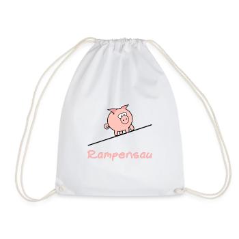 Rampensau Lustig Schwein Comic Rosa - Turnbeutel - Weiß - Vorne
