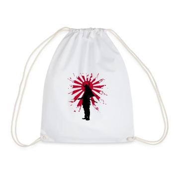 Japan,samurai, Japanese - Drawstring Bag - white - Front