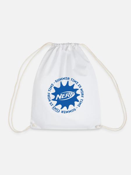 Nerf Summer Time Is Nerf Time Design - Drawstring Bag - white