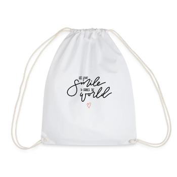 Utilise ton sourire pour changer le monde (noir) - Sac de sport léger - blanc - Devant