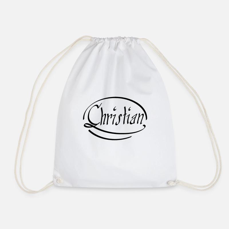 Christian - Drawstring Bag - white