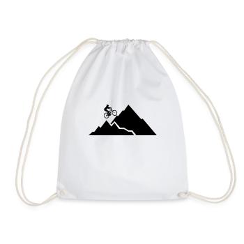 Bicycle, Mountain Bike, Mountains, Mountain Triathlon - Drawstring Bag - white - Front