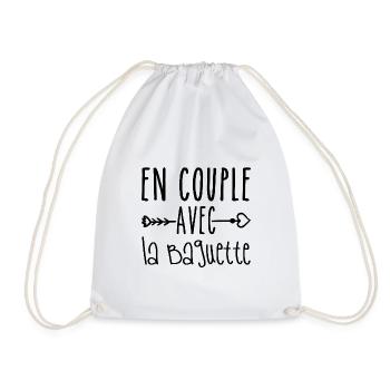 En Couple avec Baguette, cadeau Fans de Baguette - Sac de sport léger - blanc - Devant