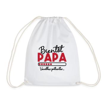 Bientôt papa veuillez patienter - Sac de sport léger - blanc - Devant