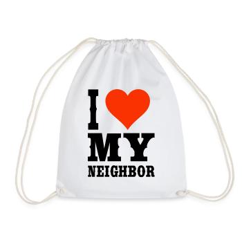 J’aime mon voisin, le T-shirt du quartier - Sac de sport léger - blanc - Devant