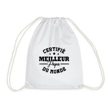Certifié meilleur papa du monde - Sac de sport léger - blanc - Devant
