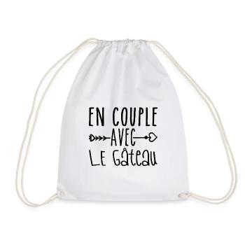 En Couple avec Gâteau, cadeau Fans de Gâteau - Sac de sport léger - blanc - Devant