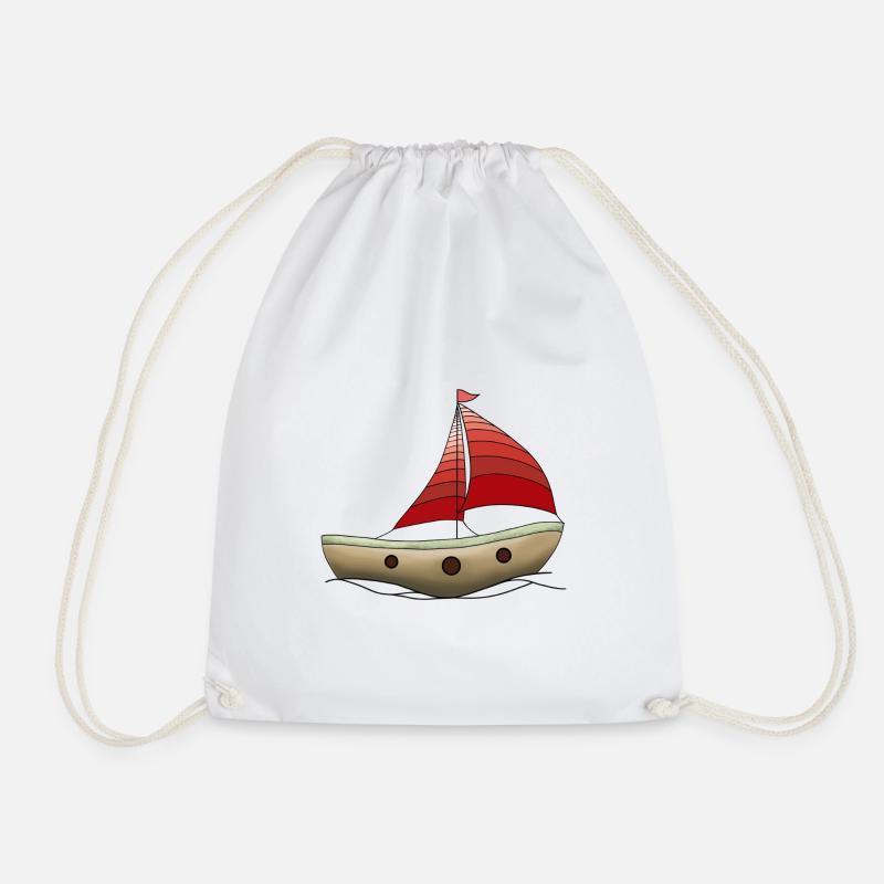 Boat - Drawstring Bag - white