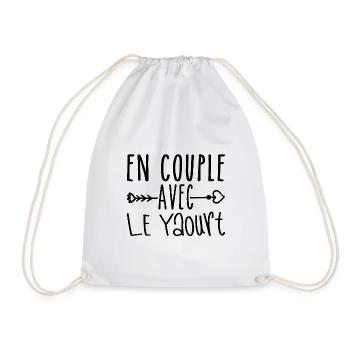 En Couple avec Yaourt, cadeau Fans de Yaourt - Sac de sport léger - blanc - Devant