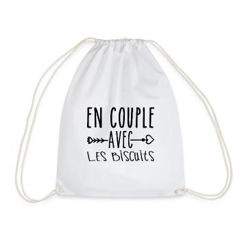 En Couple avec Biscuits, cadeau Fans de Biscuits - Sac de sport léger - blanc - Devant