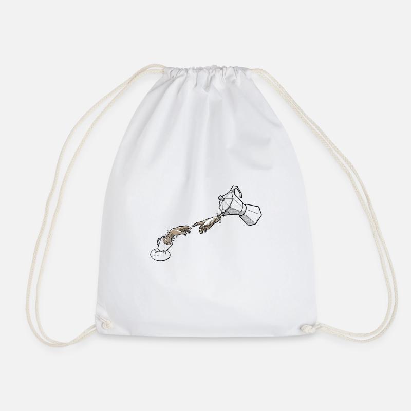creation of coffee - Drawstring Bag - white