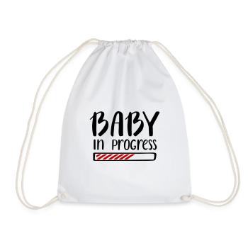 Baby in Progress Work Pregnancy Pregnant - Drawstring Bag - white - Front
