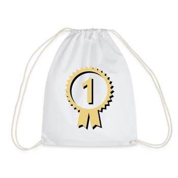 Gold Medal Number 1 - Customizable - Drawstring Bag - white - Front