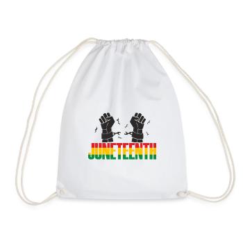 Juneteenth Day 1865, Freedom Day America African - Drawstring Bag - white - Front