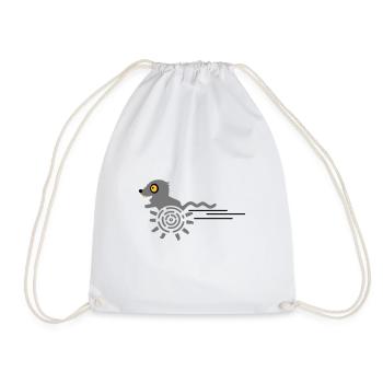 Gerbil / Running Gerbil (3c) - Drawstring Bag - white - Front
