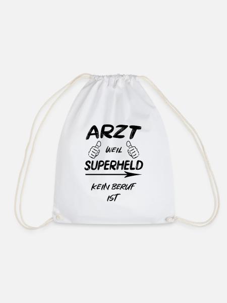 Superheld Arzt Spruch Geschenk Idee witzig - Turnbeutel - Weiß