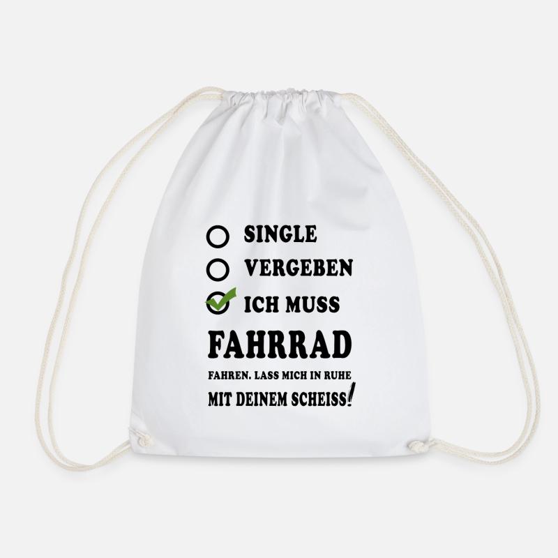 Fahrrad Spruch Geschenkidee Lustige Sprüche - Turnbeutel - Weiß