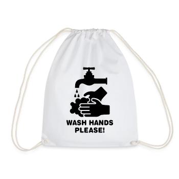 Wash Hands Please - Turnbeutel - Weiß - Vorne