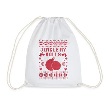 Jingle My Balls Ugly Christmas - Drawstring Bag - white - Front