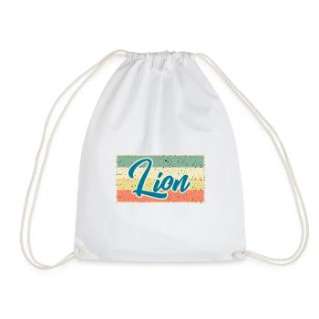 Lion Retro Look – Chemise Roi des Animaux - Sac de sport léger - blanc - Devant