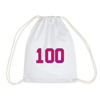 100. 100 YEARS. 100th ANNIVERSARY. BIRTHDAY 100 - Drawstring Bag - white - Front