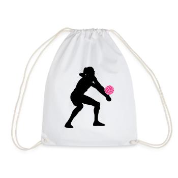 Volleyball Girl - Turnbeutel - Weiß - Vorne