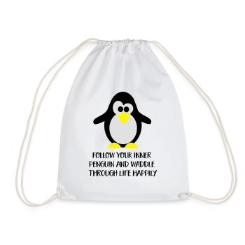Pinguin - Drawstring Bag - white - Front
